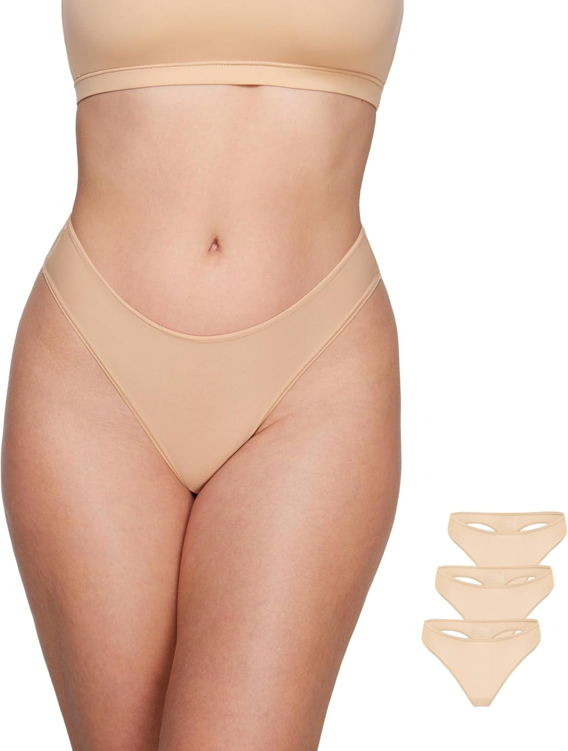 Stretchy fabric MagneticFit three pack thongs