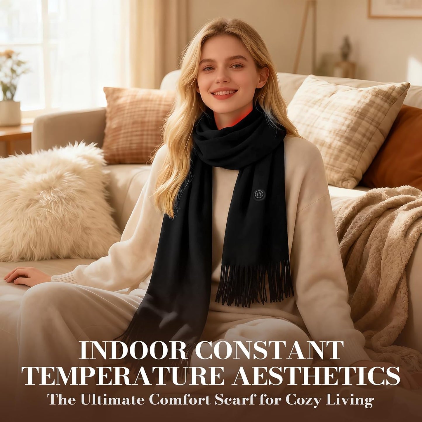 EN'DA Professional Heated Scarf for Women and Men with Rechargeable Battery, Winter Electric Scarf for Cold Weather