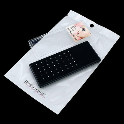 JEWELRIESHOP 40Pcs Nose Studs Stainless Steel CZ Nose Rings Pins Piercing Jewelry Bone Studs for Women Men Hypoallergenic 22G