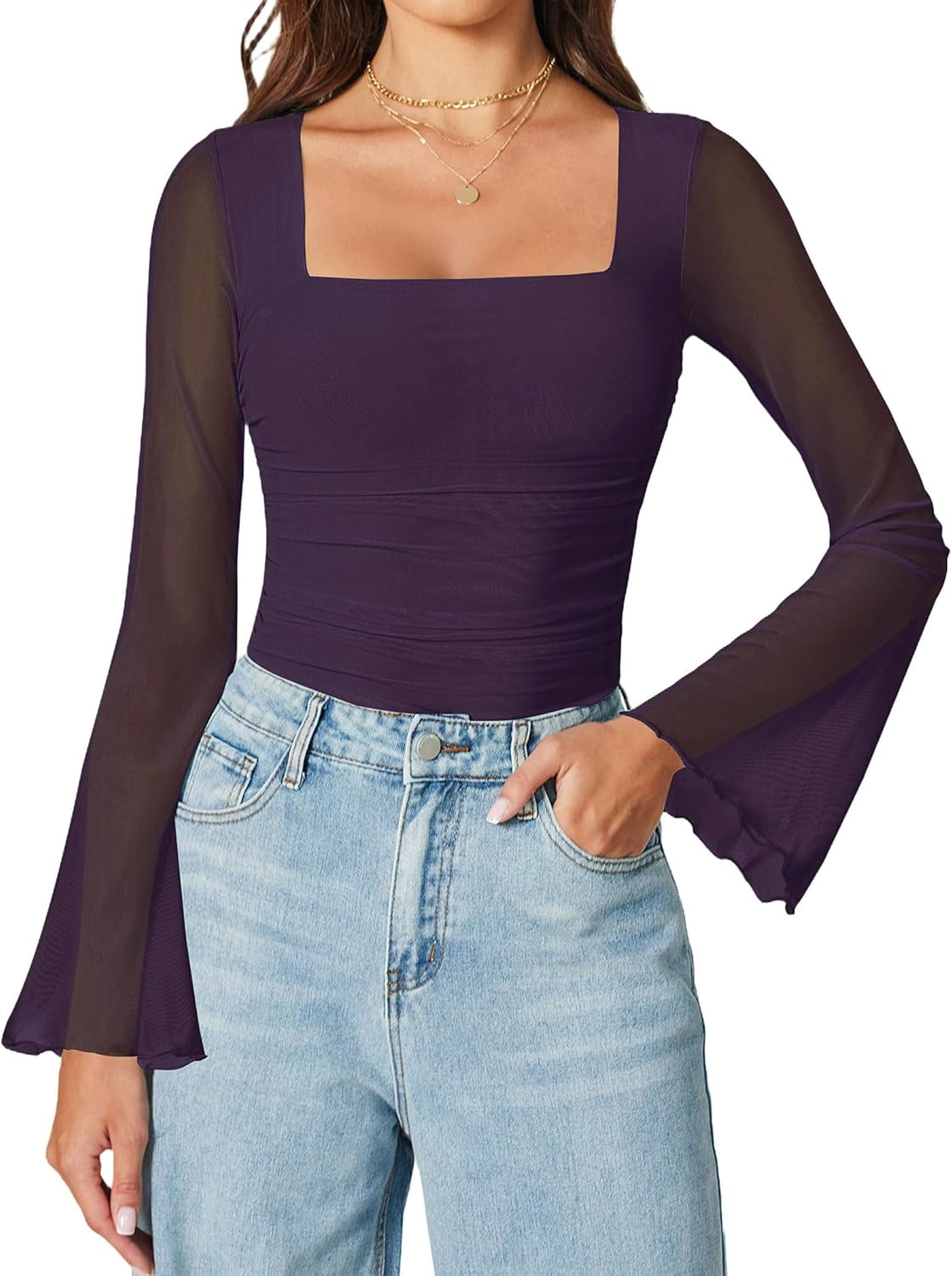 Avidlove bodysuit back view long sleeves