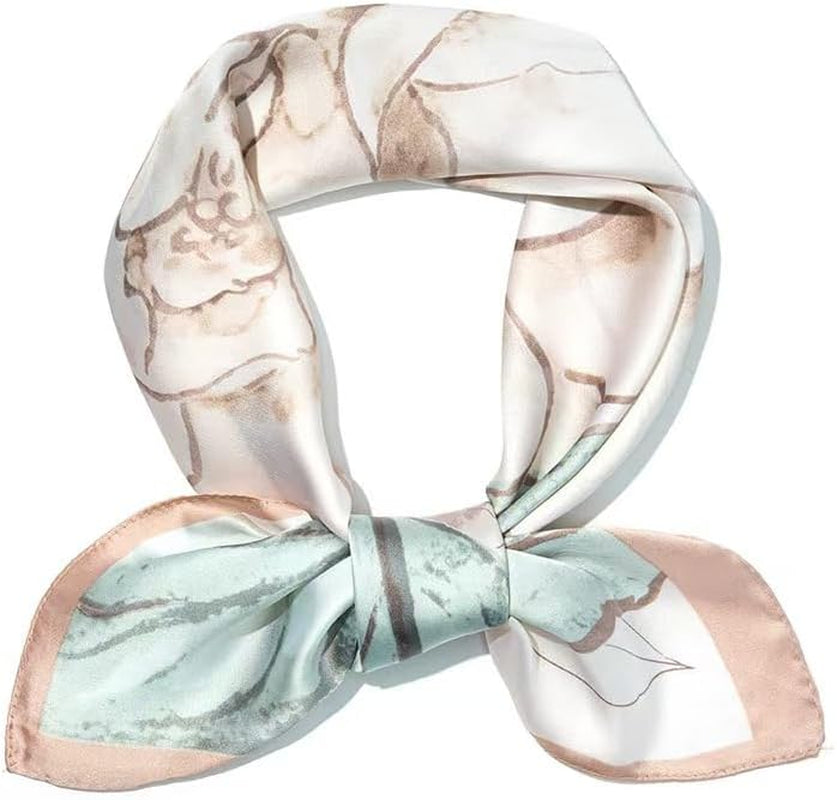 Hexchasty Head Hair Scarf Satin Silk Feeling Scarves for Women Lightweight Fashion Bag Purse Scarf for Handbags Accessories