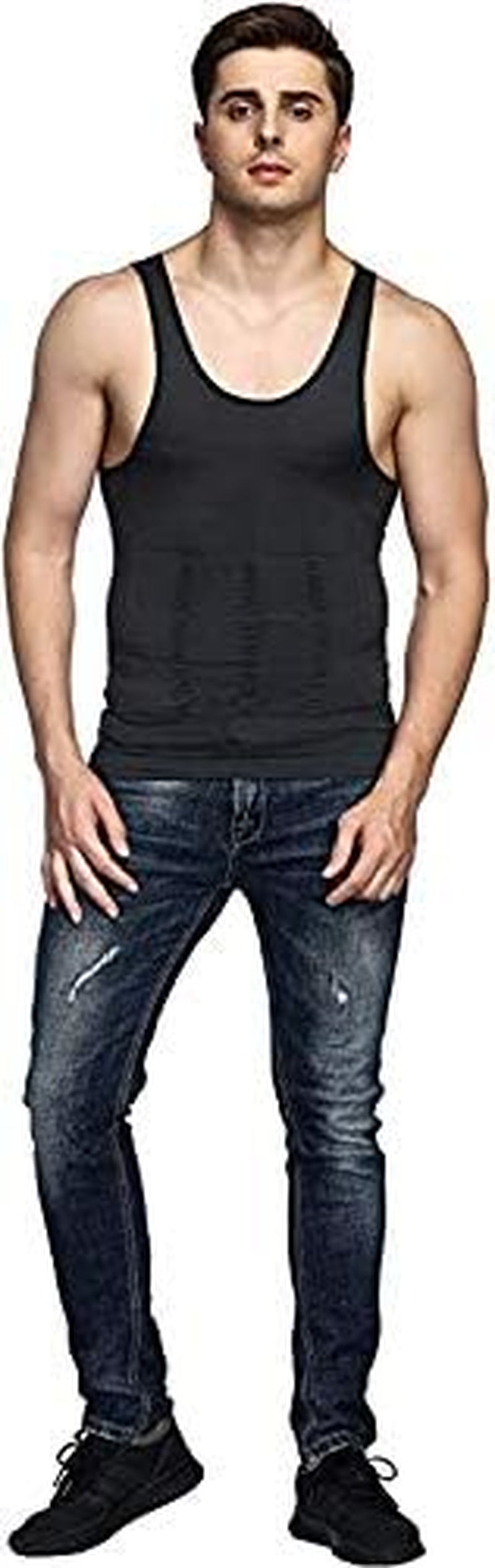 Body shaper thermal vest mens tummy control fit demonstration