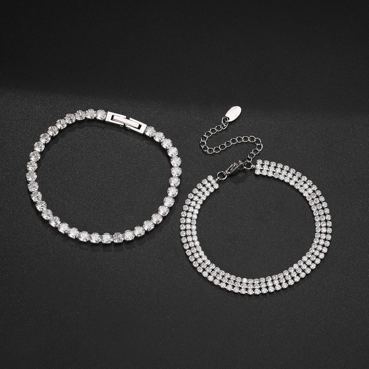 18K Gold Plated Love Bangle Bracelet Set Cubic Zirconia Classic Stainless Steel Adjustable CZ Gold,Silvery,Colorful CZ Love Bracelets Stack for Women