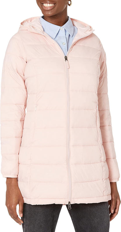 Amazon Essentials women's puffer coat hanging ready to wear