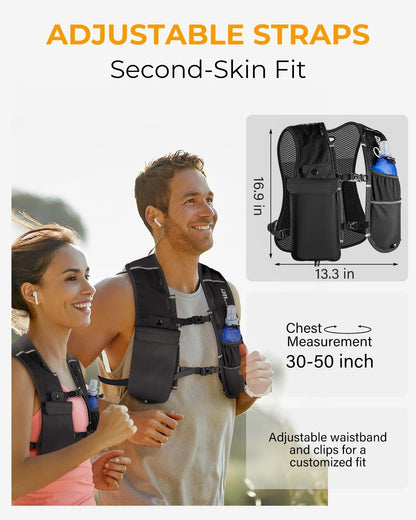 Transparent phone pocket on lightweight running vest