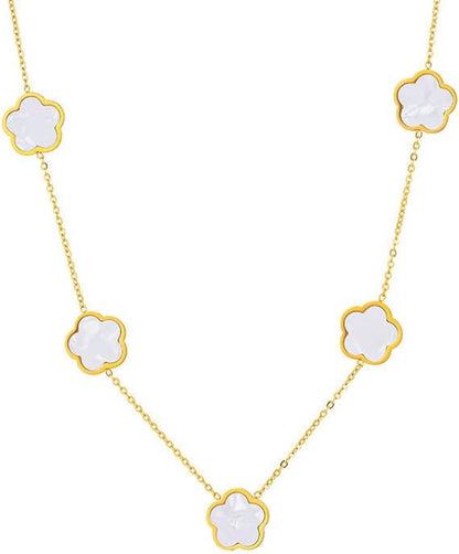18K Gold Plated Four Leaf Clover Necklace for Women Four Leaf Clover Necklace Flower Lucky Pendant Dainty Jewelry