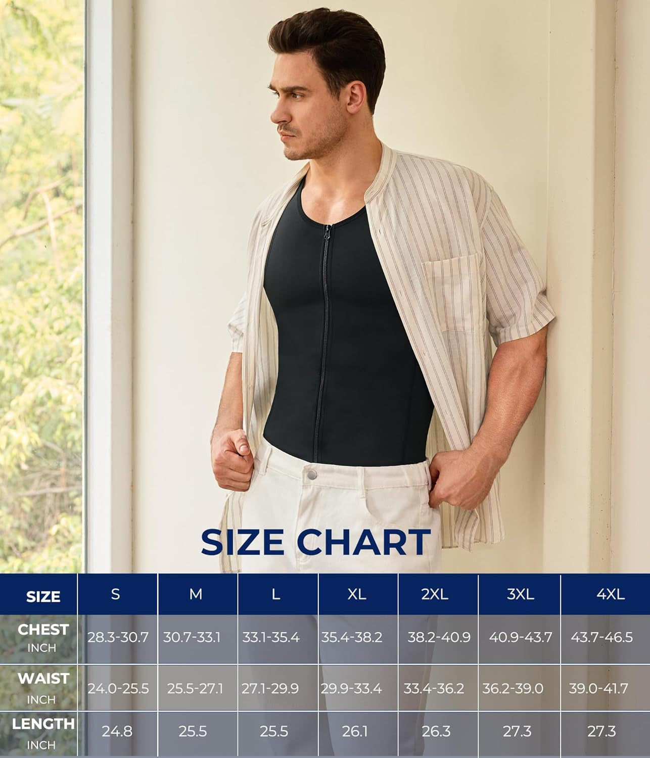 TAILONG compression undershirt worn under casual clothing