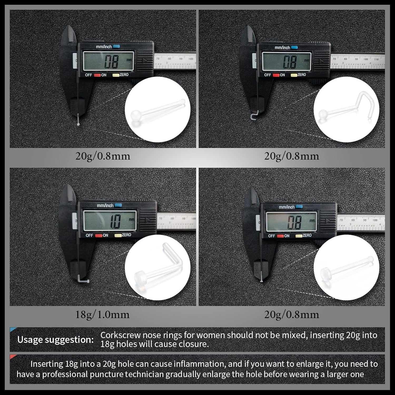 Clear Nose Ring Bioflex for Women and Men,Plastic Cear Nose Studs for Work L Shaped,Body Clear Piercing Retainer 18G Nose Rings Studs Piercing Jewelry