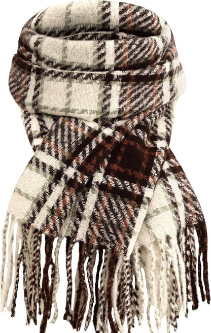 Winter Scarf for Women, Fashion Long Plaid Shawls Big Grid Winter Warm Lattice Large Scarf