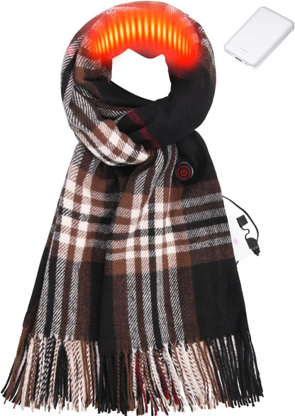 Heated Scarf for Women and Men with Portable Rechargeable Battery, Electric Neck Scarf for Cold Weather Winter