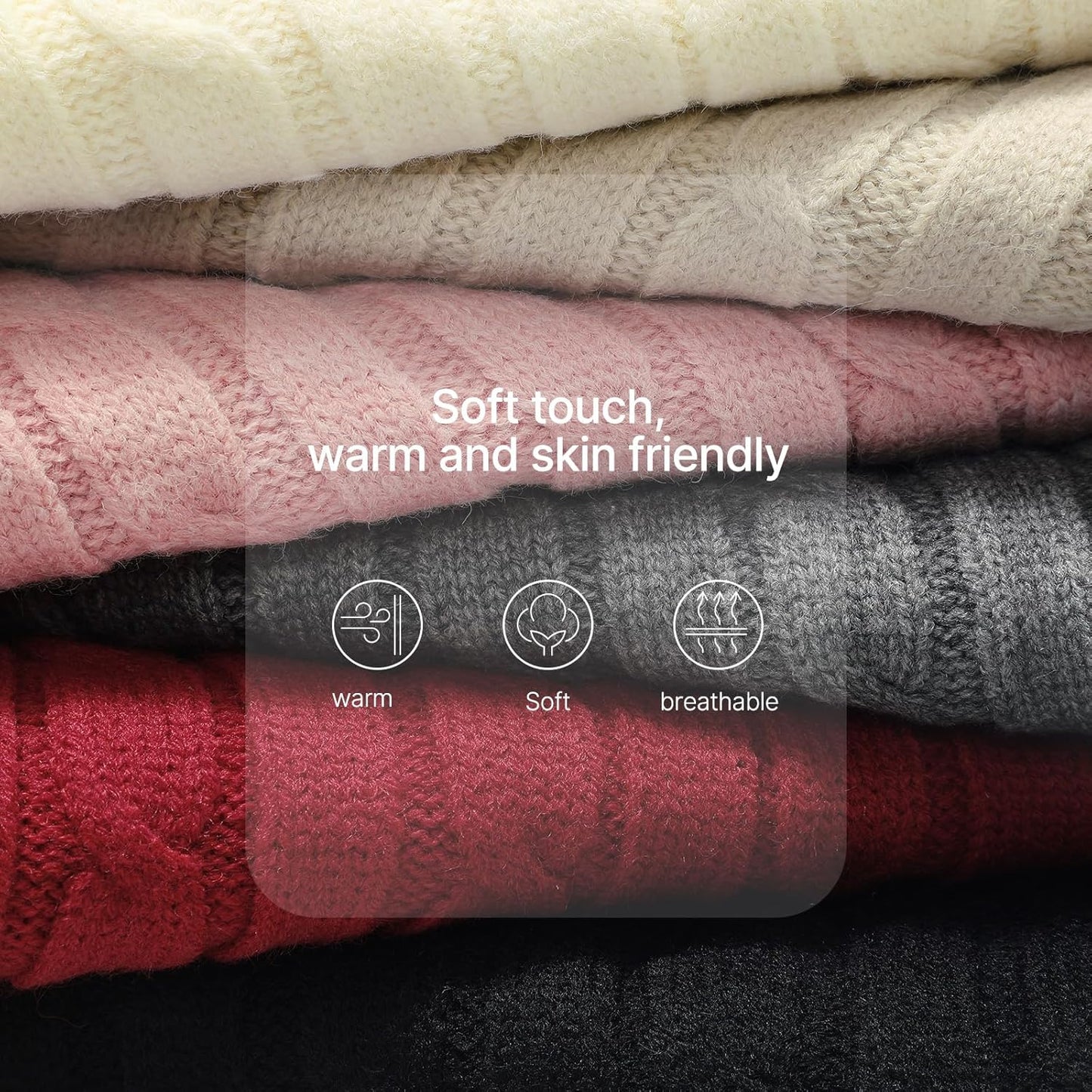 Passionbility Winter Scarf for Women Warm Winter Knit Scarf Cable Chunky Soft Scarves for Cold Weather