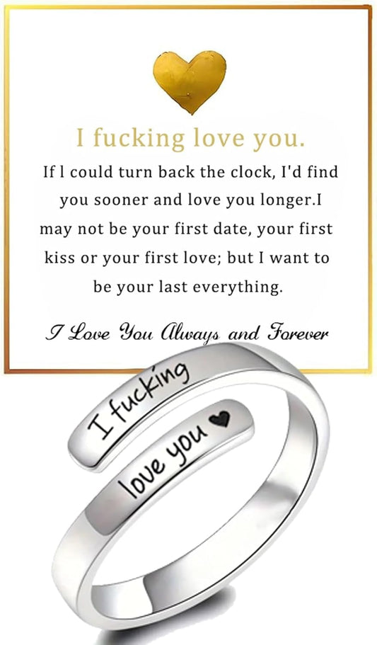 Gold adjustable just breathe inspirational ring for women stainless steel