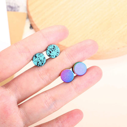 Sailimue 15 Pairs Mens Stud Earrings Set Stainless Steel Ear Piercing Faux Cheater Illusion Plugs Tunnel Flat Back Stud Earrings Fake Gauges Earrings for Men Women