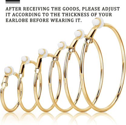 Sumind Clip on Hoop Earrings Hoop Gold Earrings Non Piercing Earrings Set for Women