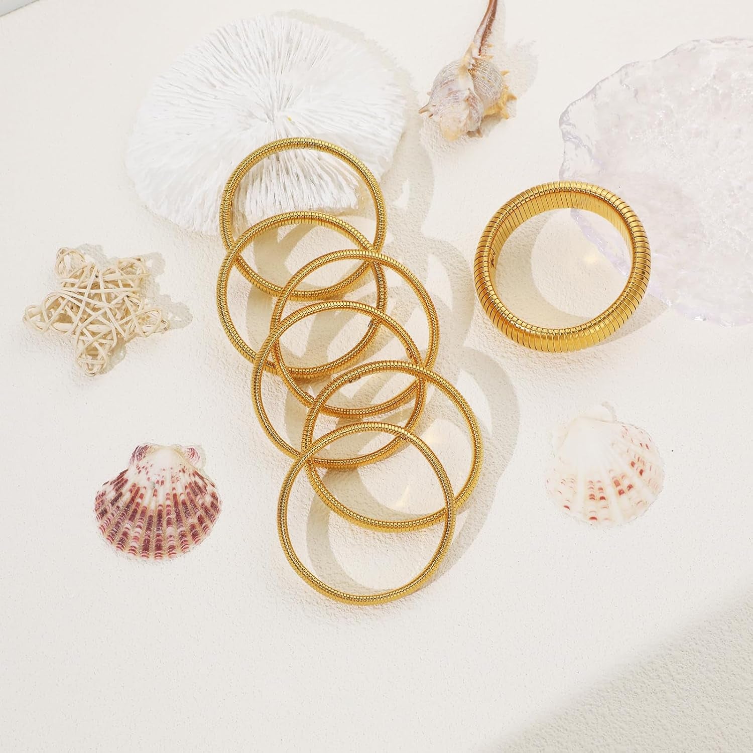 Gold plated bangle bracelet showing thickness and durability
