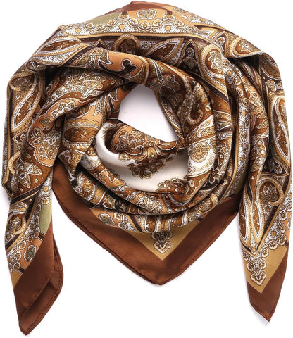 1 Pcs 27.5 Inches Satin Head Scarf Silk like Hair Scarf Stain Bandana Hair Wrap Neck Scarf for Women