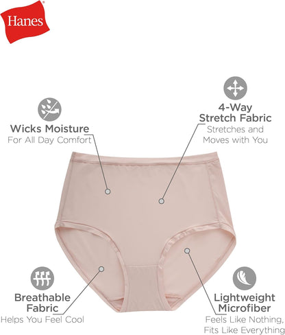 Waistband detail of Hanes microfiber thong panty
