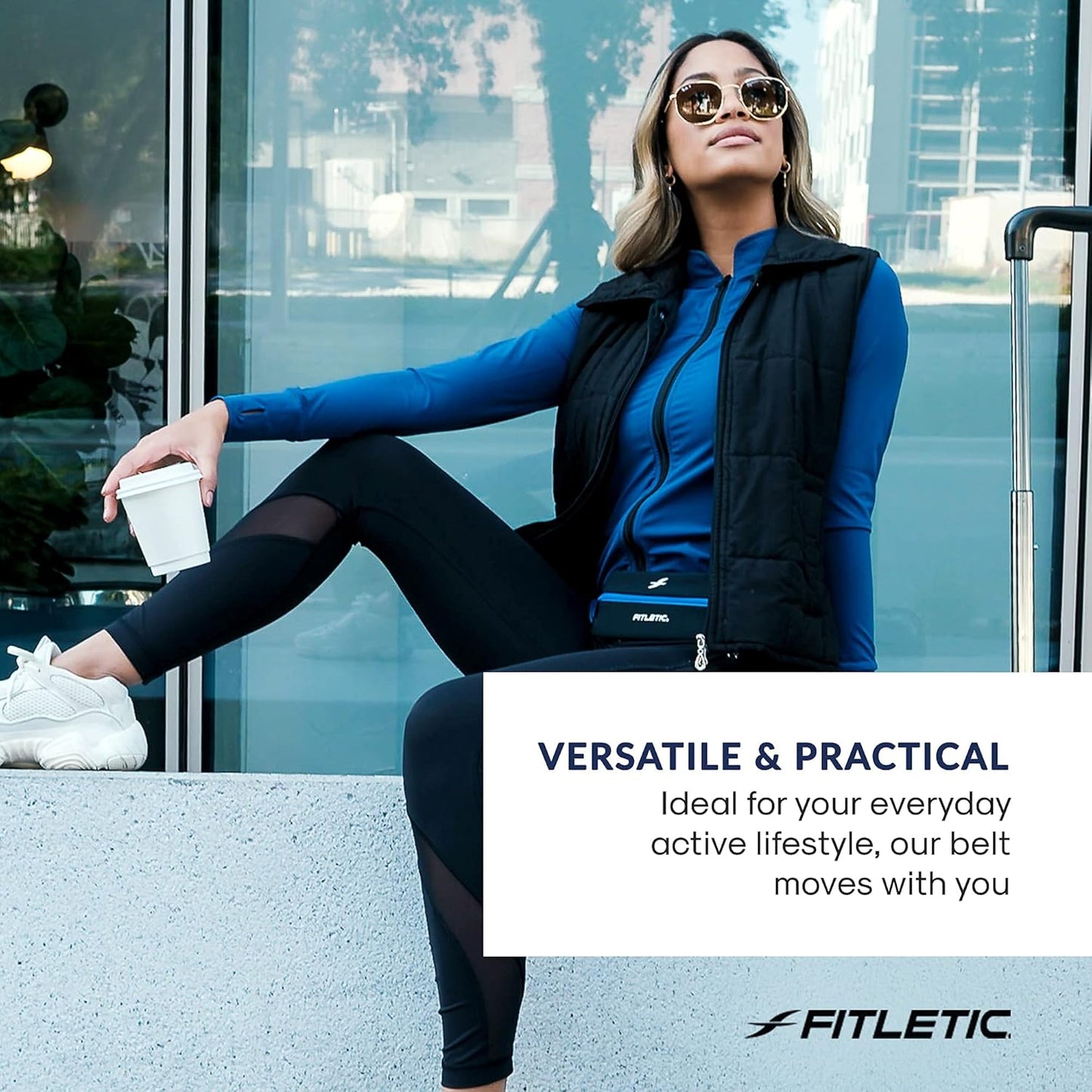 Fitletic fanny pack displaying inner pocket and secure closure design