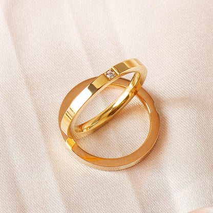 3PCS Love Friendship Ring Gold Ring Sets for Women Stainless Steel Wedding Statement Thumb Ring 18K Gold Silver Rose Plated Cubic Zirconia Rings Jewelry Gifts for Her