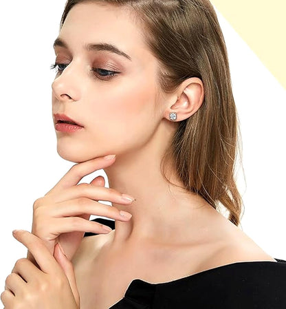 D.Bella Fake Nose Ring Stud Magnetic Nose Stud Clip on Lip Ear Non Pierced Jewelry for Women Men Silver