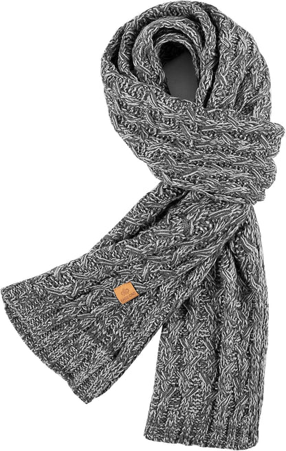 PAGE ONE Women'S Ribbed Knit Scarf Winter Warm Long Big Wrap Cashmere Wool Thick Large Chunky Scarf for Women