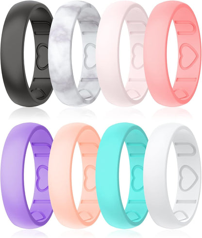 Four-ring silicone wedding band set display