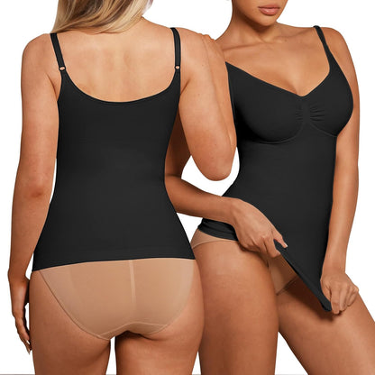 Nude and black Feelingirl compression tank top color options