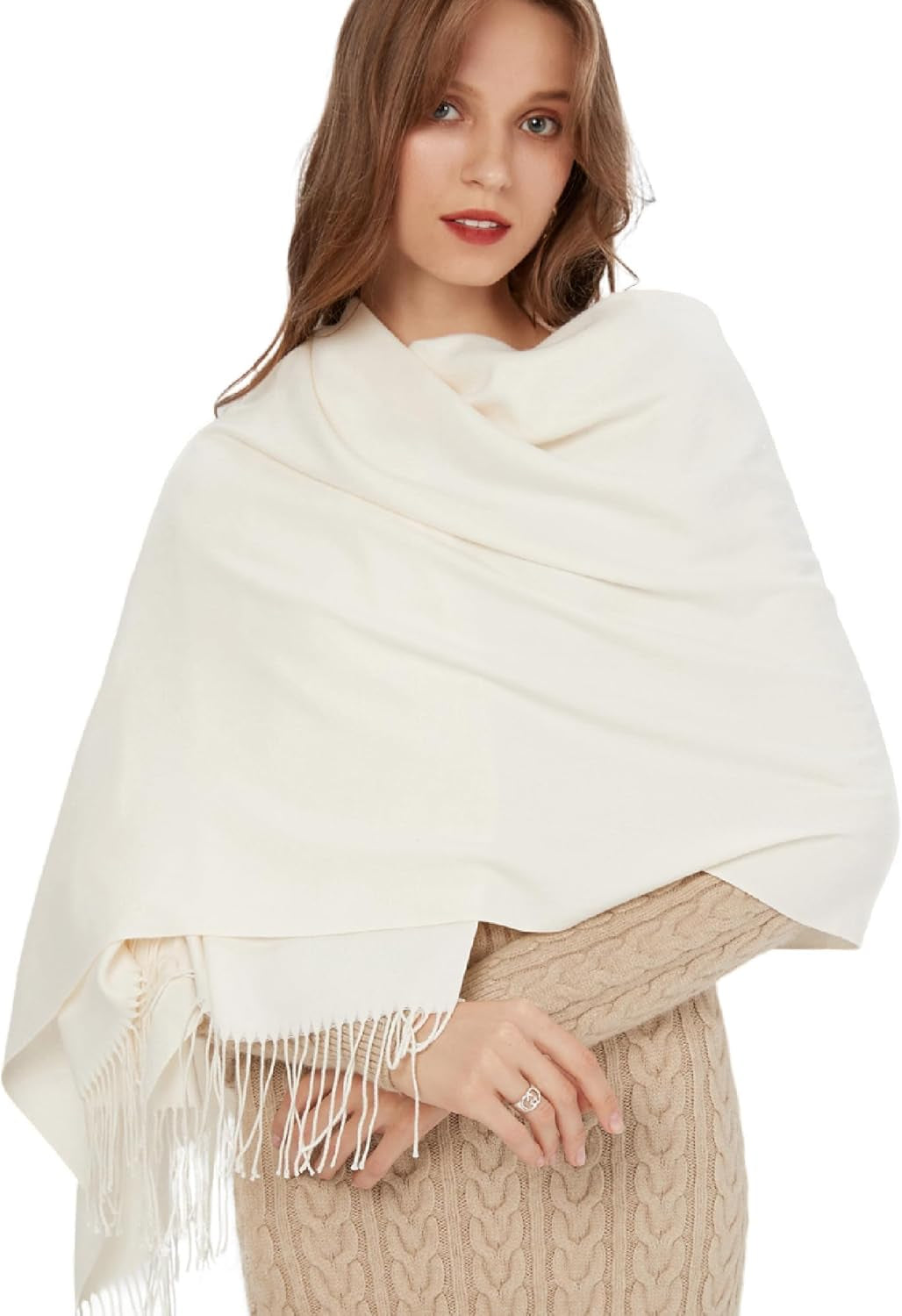 Pashmina Shawl Wrap Soft Cashmere Feel Blanket Scarf for Women, Wedding & Evening Wrap, Winter Warm Fashion Scarves