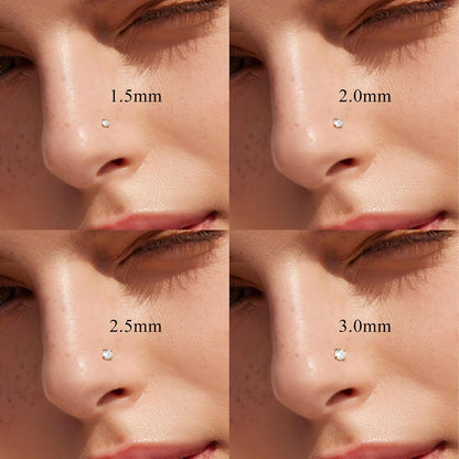 Jstyle Hypoallergenic Nose Rings 18G 20G Surgical Stainless Steel Nose Rings Studs Cubic Zirconia Nose Ring Labret Nose Piercing Jewelry for Women Men 1.5Mm 2Mm 2.5Mm 3Mm