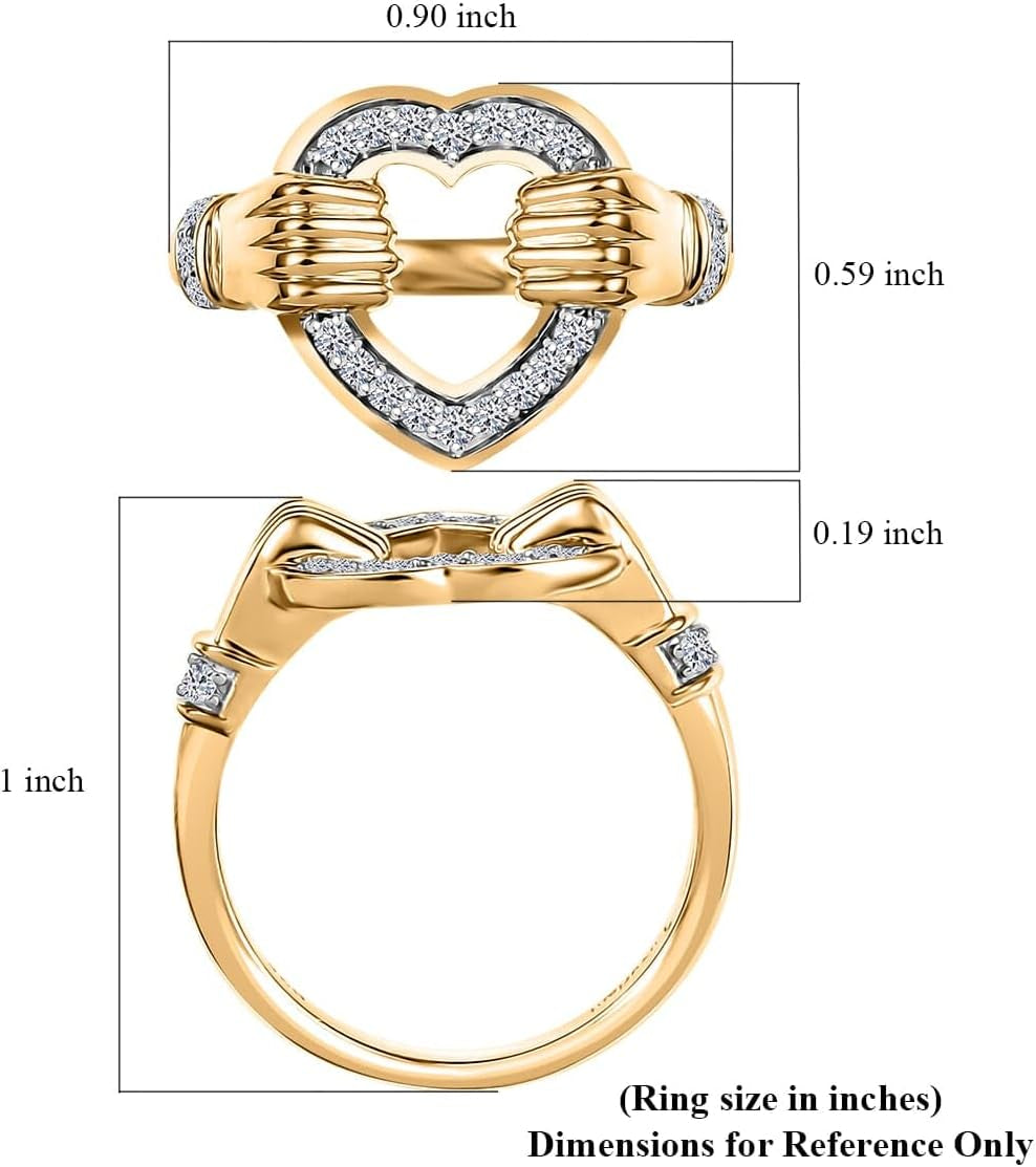 Embrace of love ring showing elegant vermeil gold plating detail