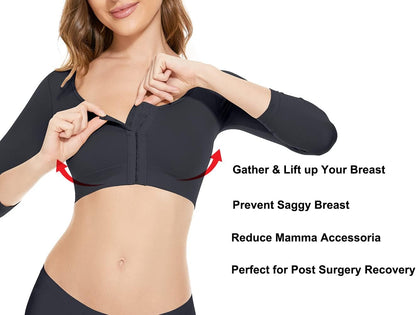 Arm compression sleeve shapewear with adjustable straps