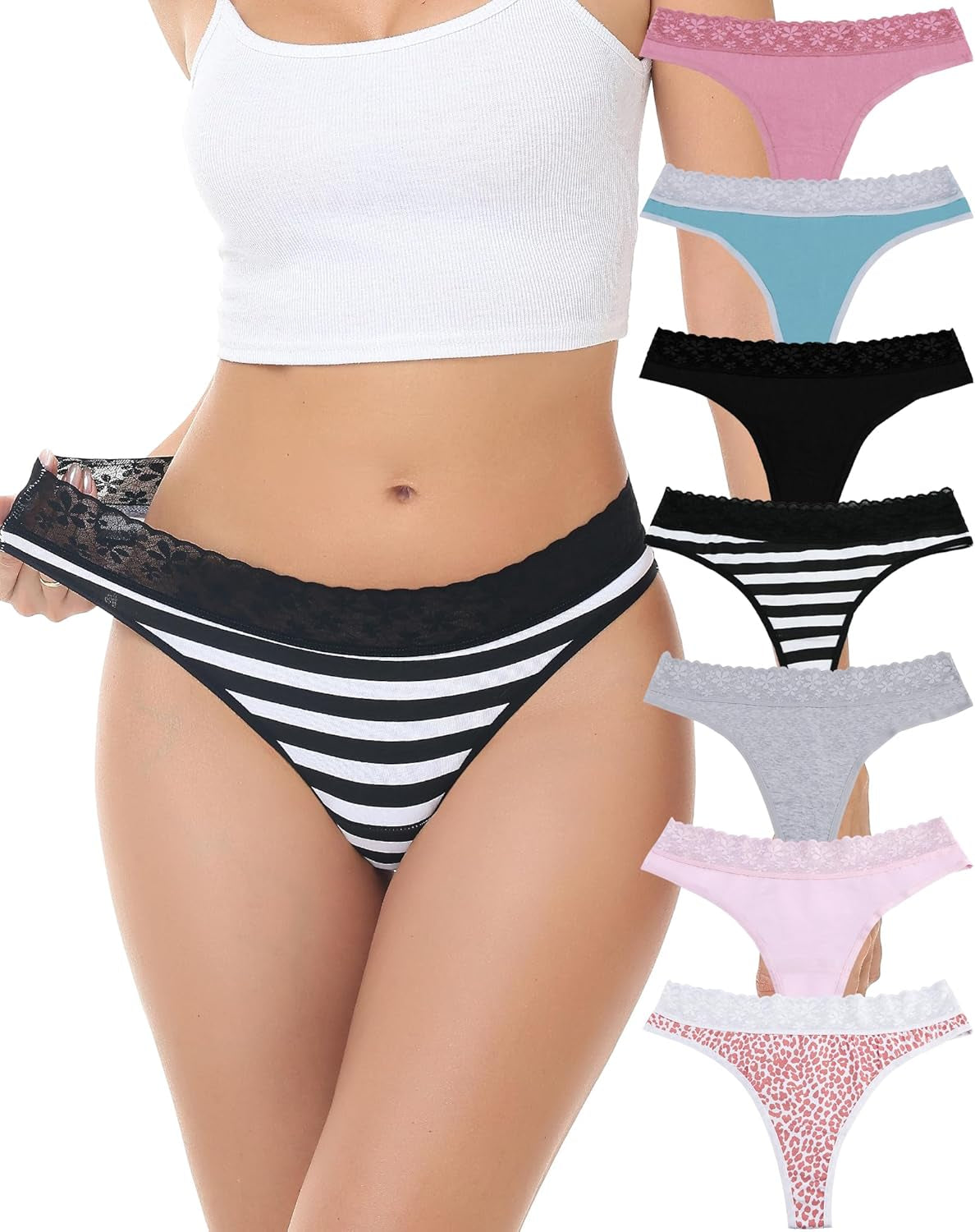 ADOVAKKER cotton lace thongs comfortable everyday wear