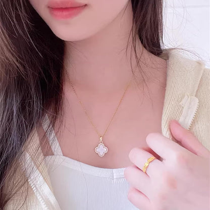 Four Leaf Clover Necklace for Women,14K Gold Plated Dainty Lucky Clover Pendent Necklace Trendy Cute Simple Women'S Jewelry Gift