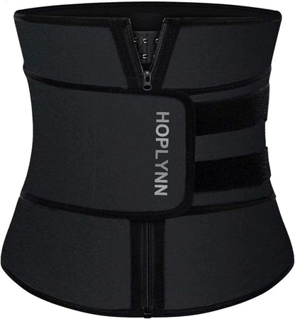 HOPLYNN black neoprene waist trainer corset for women