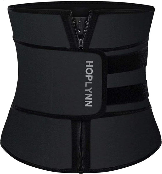 HOPLYNN black neoprene waist trainer corset for women