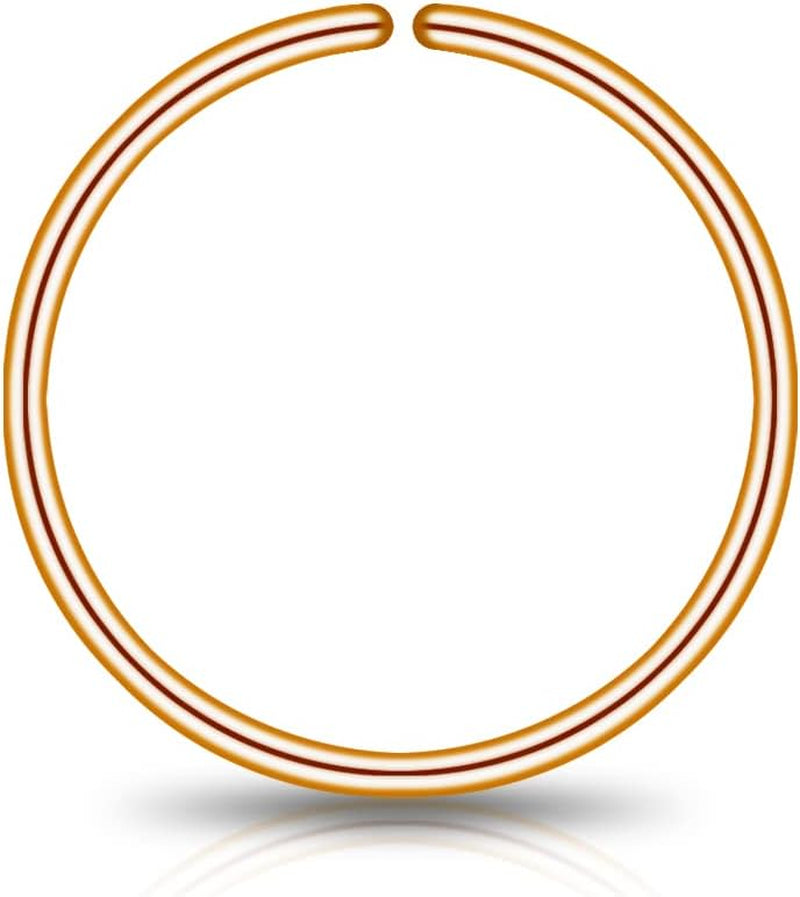 LUCKYJEWUS Small Thin Gold or Sterling Silver Nose Ring Hoop for Women, Tiny Nose Piercing Jewelry