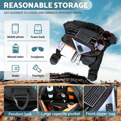 Side angle of water-resistant running vest bag with multiple compartments
