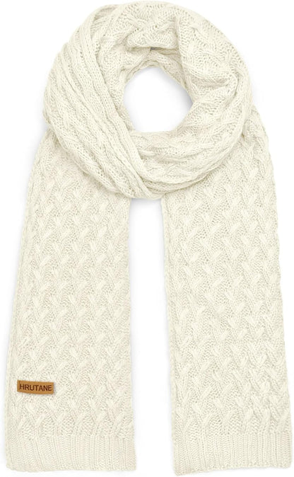 Winter Scarf for Women, Chunky Ribbed Knit Soft Long Wrap Cold Weather Stocking Stuffers Thick Warm Large Scarves