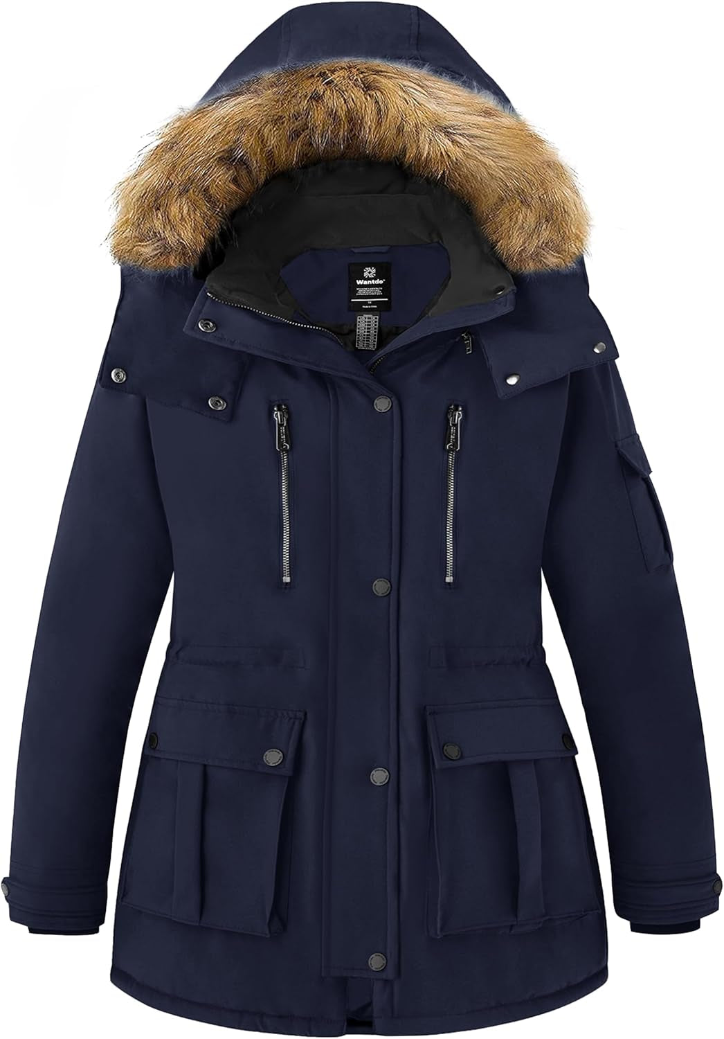 Plus size parka showing back design and overall structure