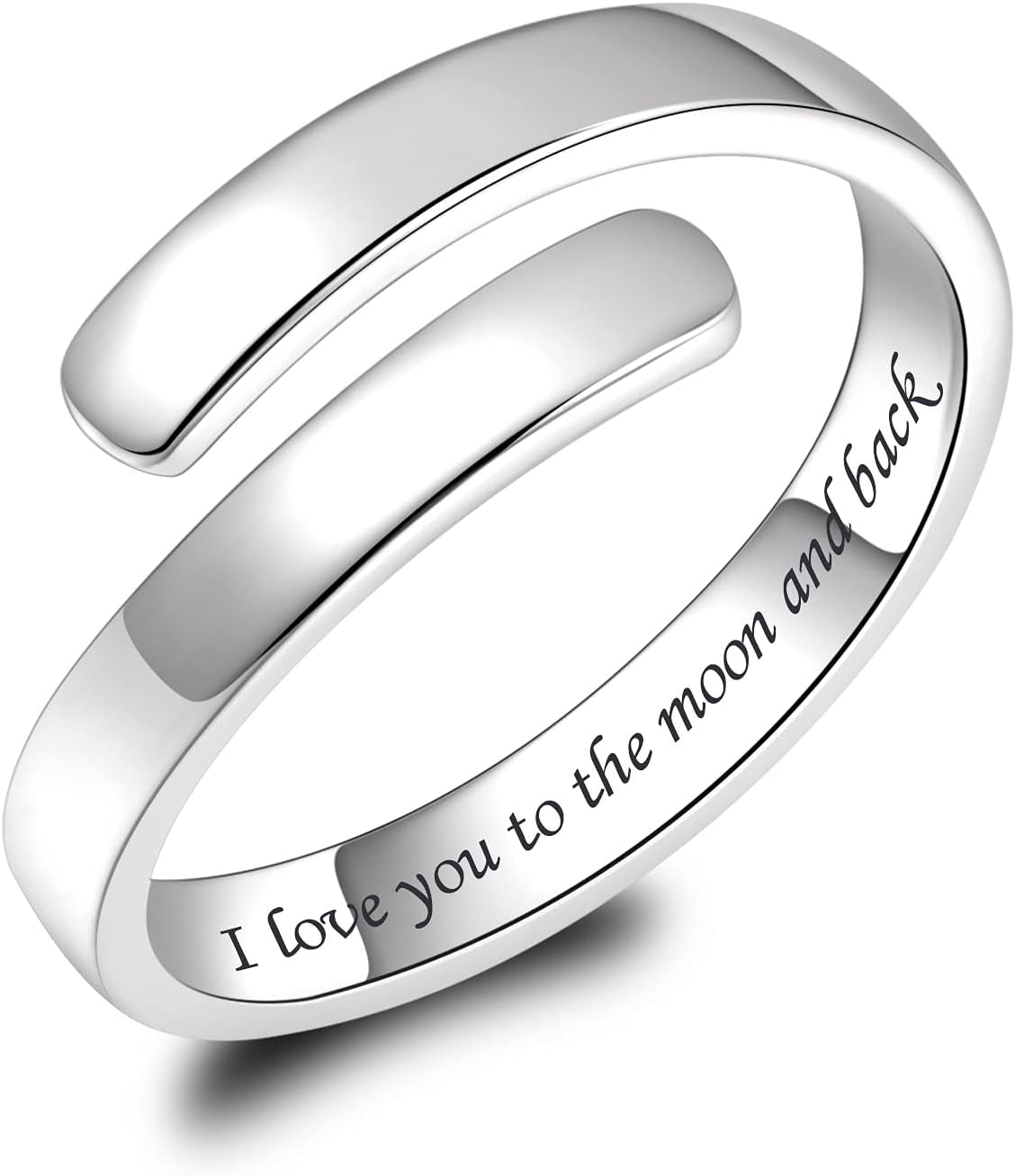 BEILIN 925 Sterling Silver Inspirational Jewelry Rings Adjustable Ring Personality Encouragement Gift for Teens Women