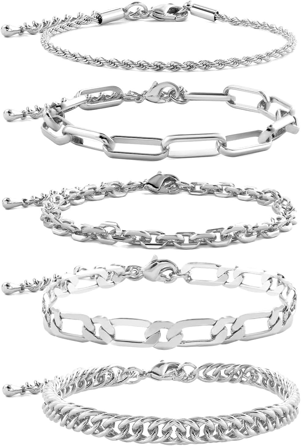 Waterproof Gold Chain Bracelet for Women Non Tarnish,14K Gold Plated Stainless Steel Link Dainty Bracelets Stake Layered Bracelet Set Hypoallergen Gold Jewelry