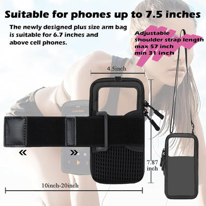Women wearing clear crossbody phone purse while running outdoors
