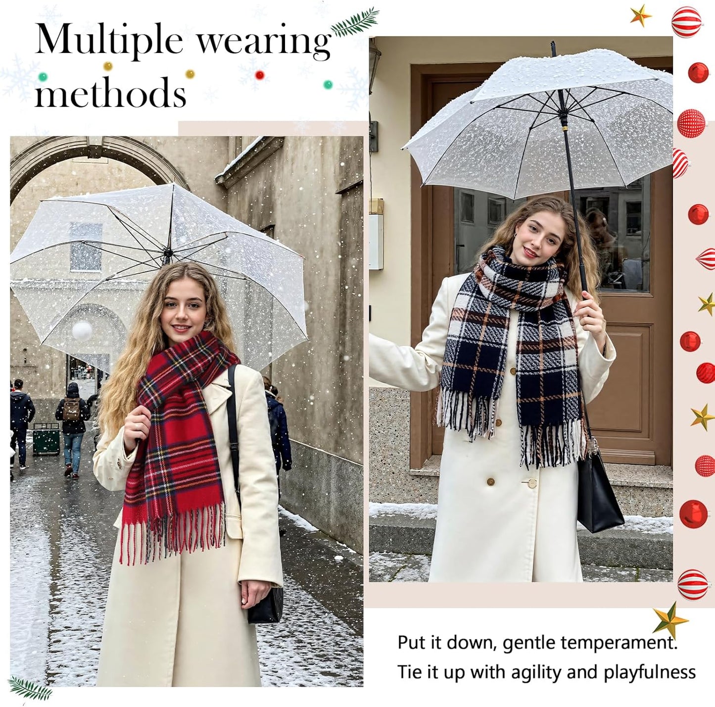 Pleneal Scarf for Women,Soft Chenille Winter Scarves, Womens Warm Thick Scarf for Cold Weather