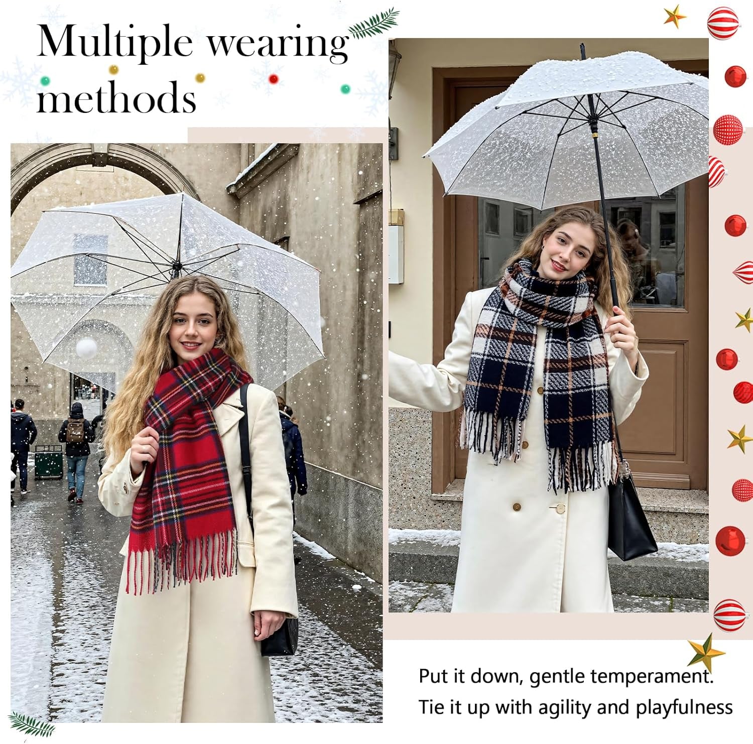 Pleneal Scarf for Women,Soft Chenille Winter Scarves, Womens Warm Thick Scarf for Cold Weather