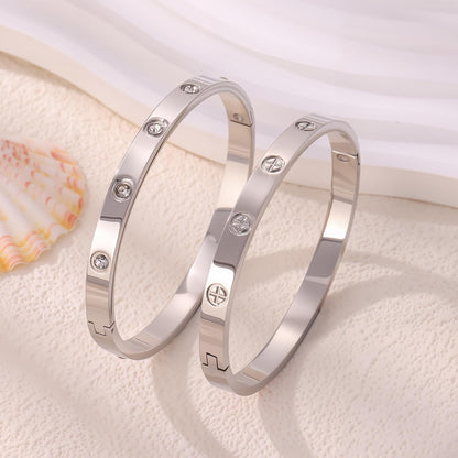 Silver Bangles for Women - Stainless Steel Love & Friendship Bracelet Set with Gift Box | Daily Wear & Party Jewelry