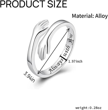 Multiple silver dainty rings showing different wear styles