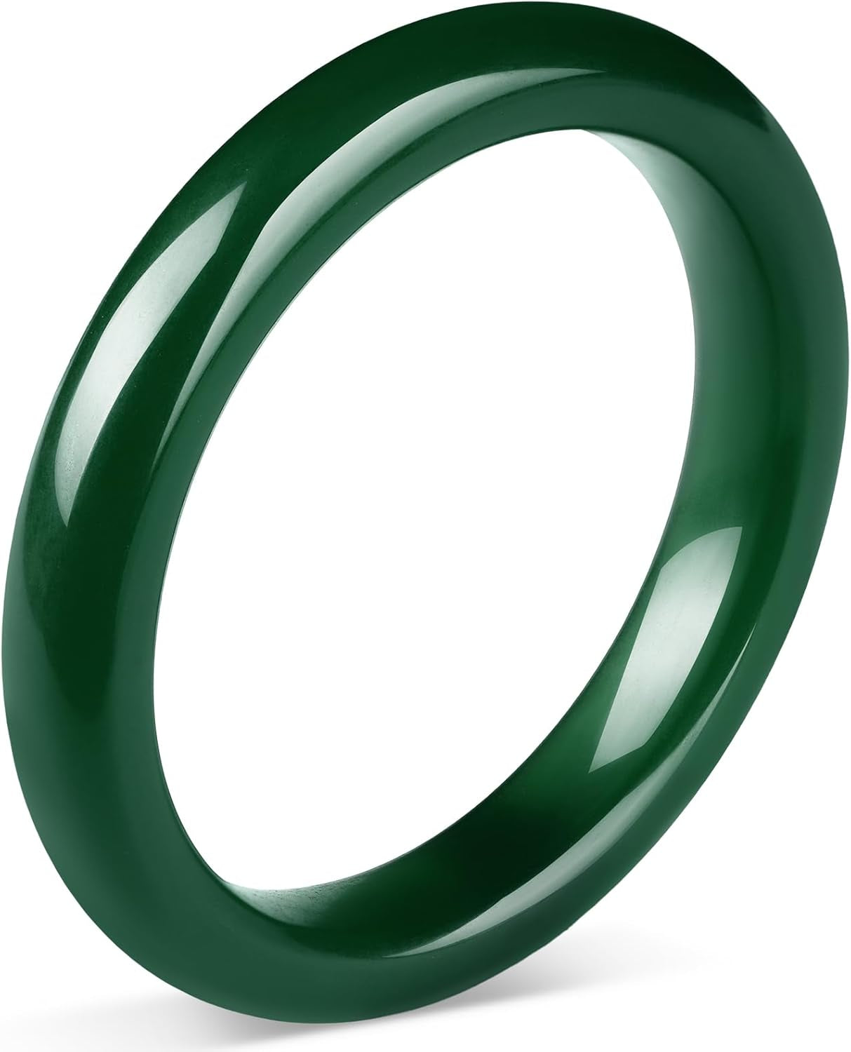 Landical 2.4'' Natural Jade Bracelet for Women Jade Bangle Bracelets with Box Good Luck Bangle Christmas Jewelry Gift