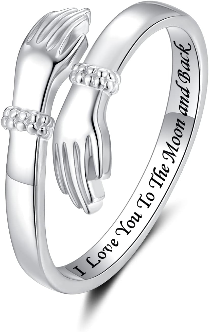Step forward embrace ring in beautiful silver finish