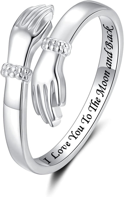 Step forward embrace ring in beautiful silver finish