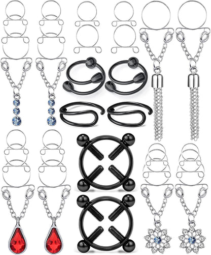 Trendy fake nipple rings for body jewelry lovers